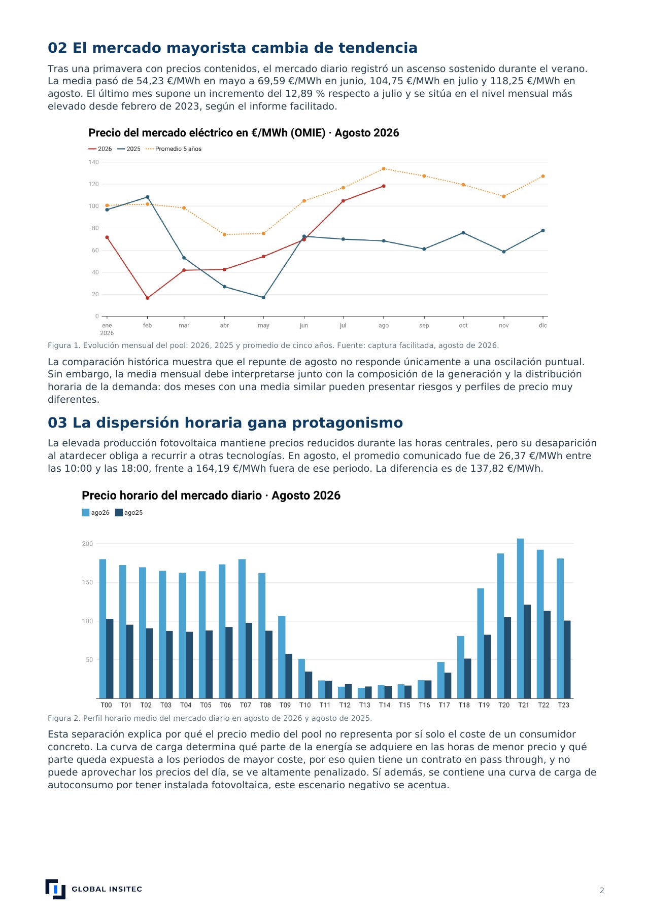 Página 2 del informe energético de agosto de 2026